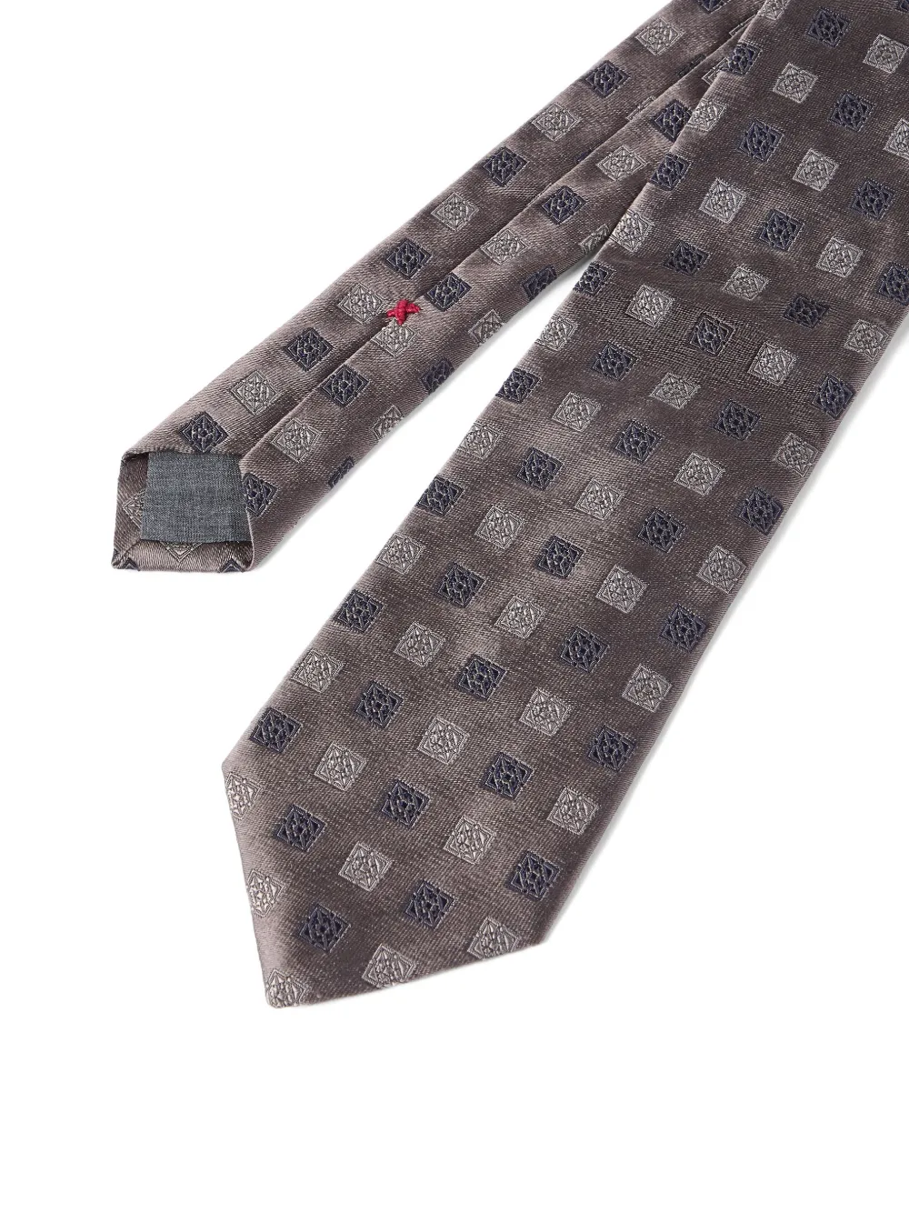 Brunello Cucinelli squares pattern silk tie | Image 2