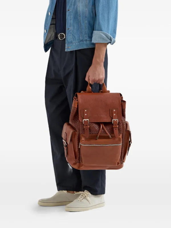 Brunello Cucinelli レザーバックパック | ブラウン | FARFETCH JP
