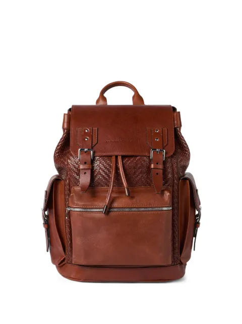 Brunello Cucinelli mochila con detalle trenzado