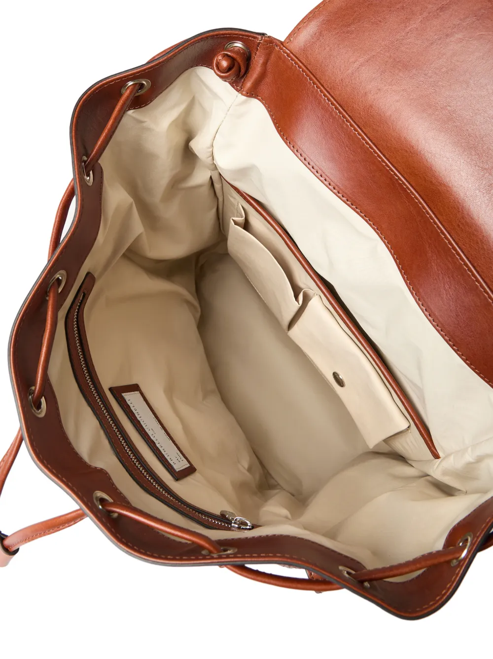 Brunello Cucinelli Braided-detail Leather Backpack In Brown