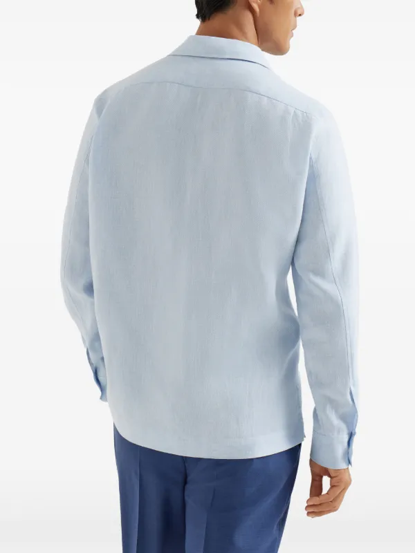 Brunello Cucinelli button-fastening long-sleeve Shirt | Blue