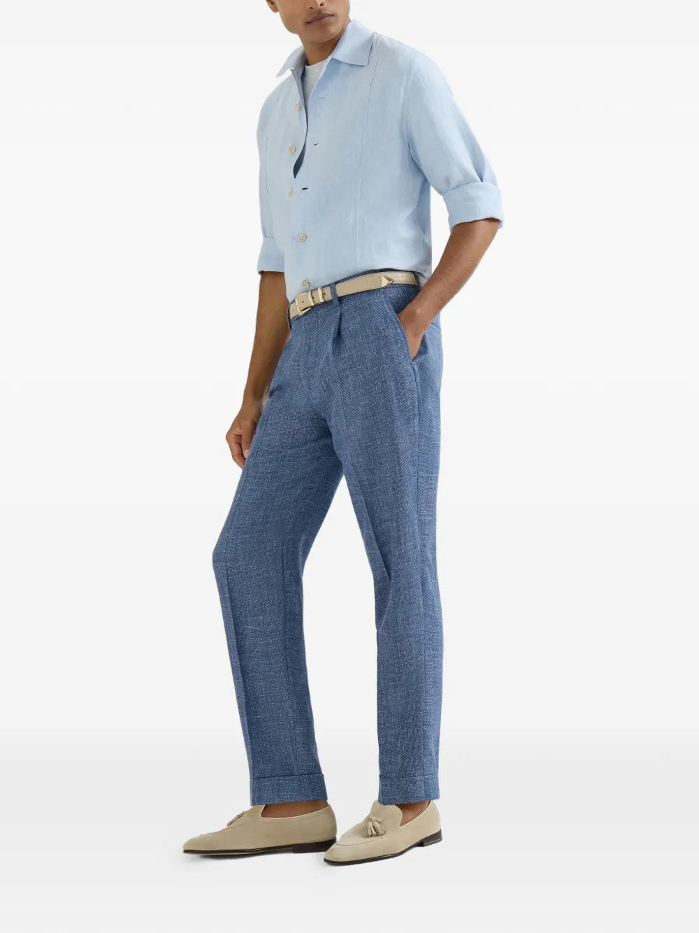  Brunello Cucinelli Pleated Trousers - Blue 