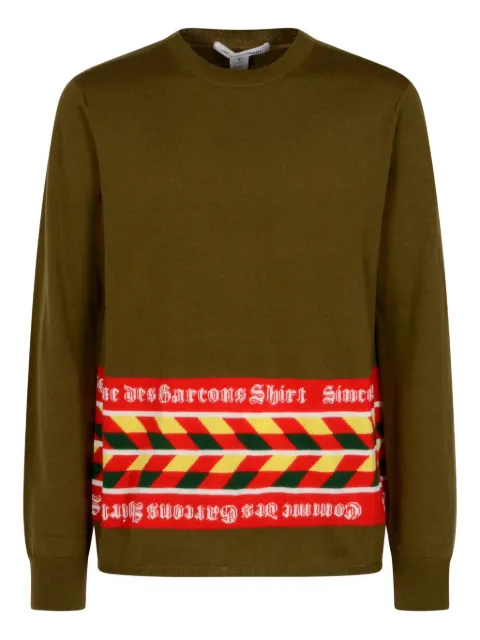 Comme Des Garçons striped-panel sweater
