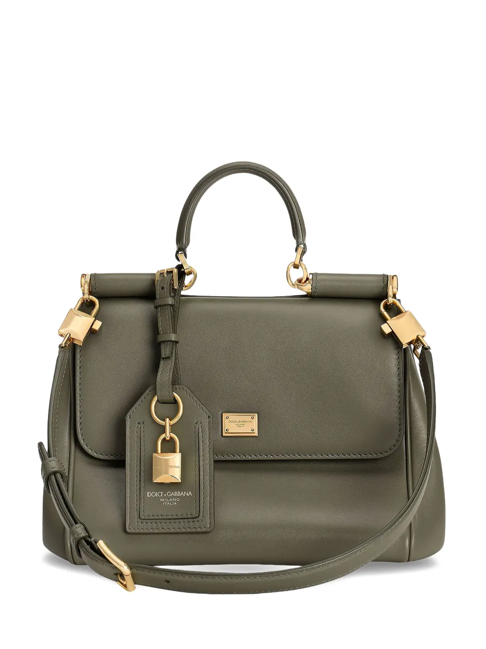 Dolce & Gabbana padlock top-handle shoulder bag - Verde