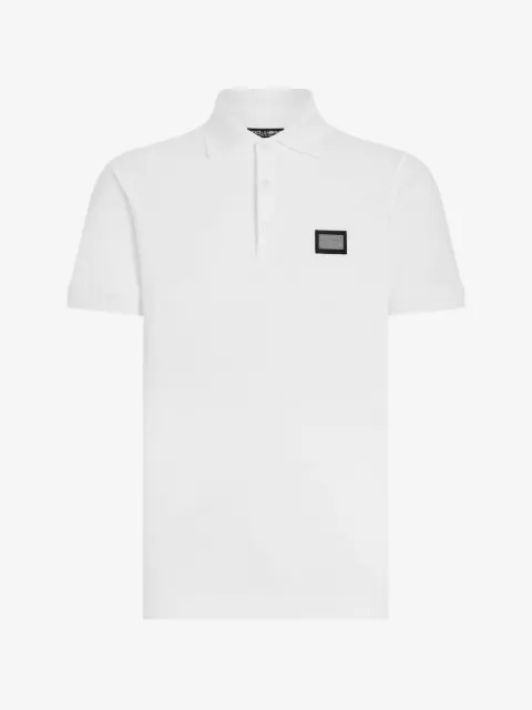 Dolce & Gabbana playera tipo polo de piqué con etiqueta de la marca