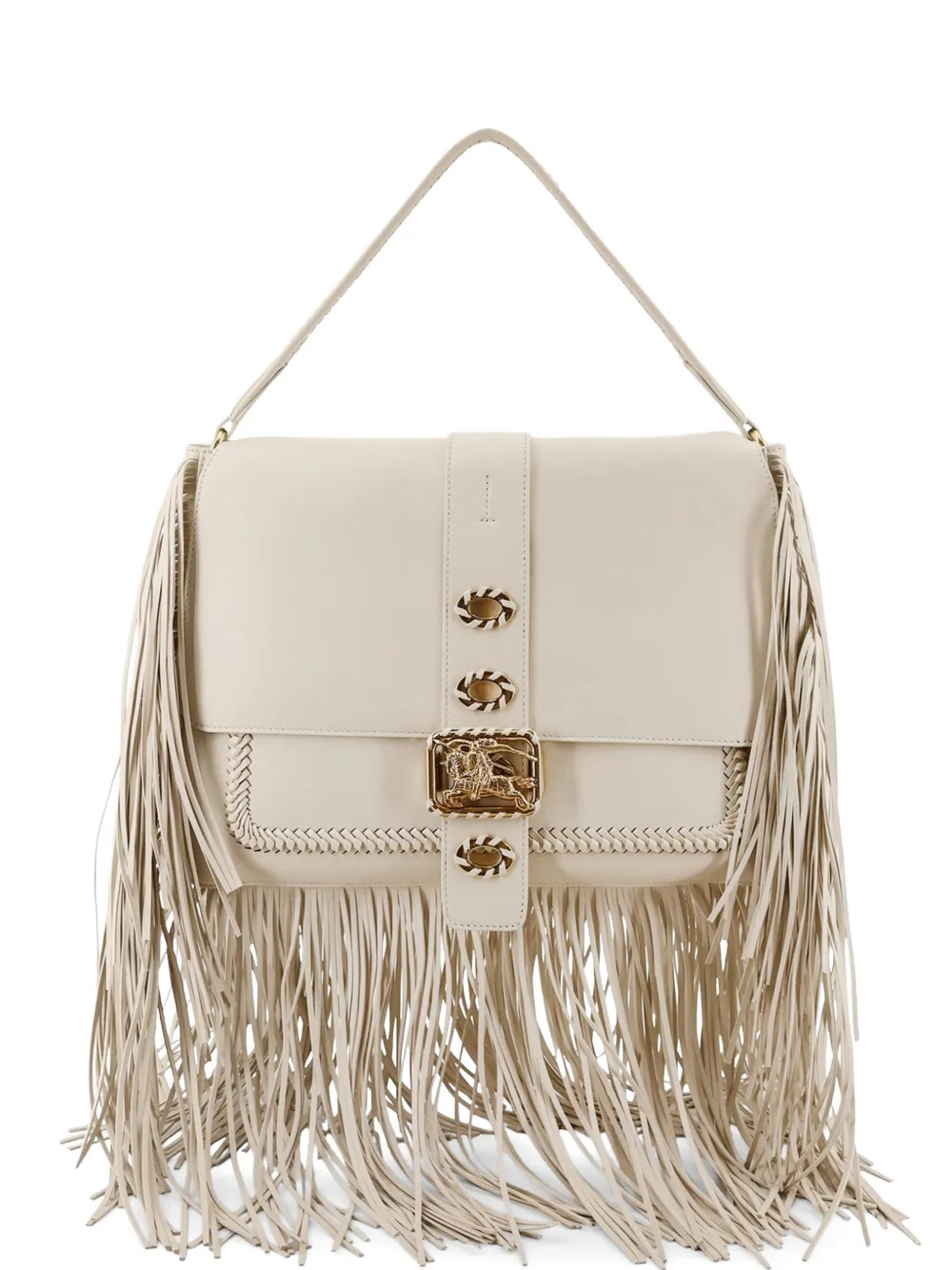 Burberry Rider fringe whipstitch shoulder bag - Toni neutri