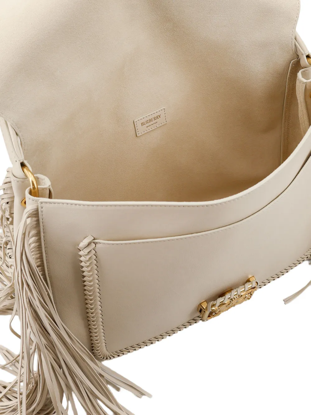 Burberry Rider schoudertas met franje Beige