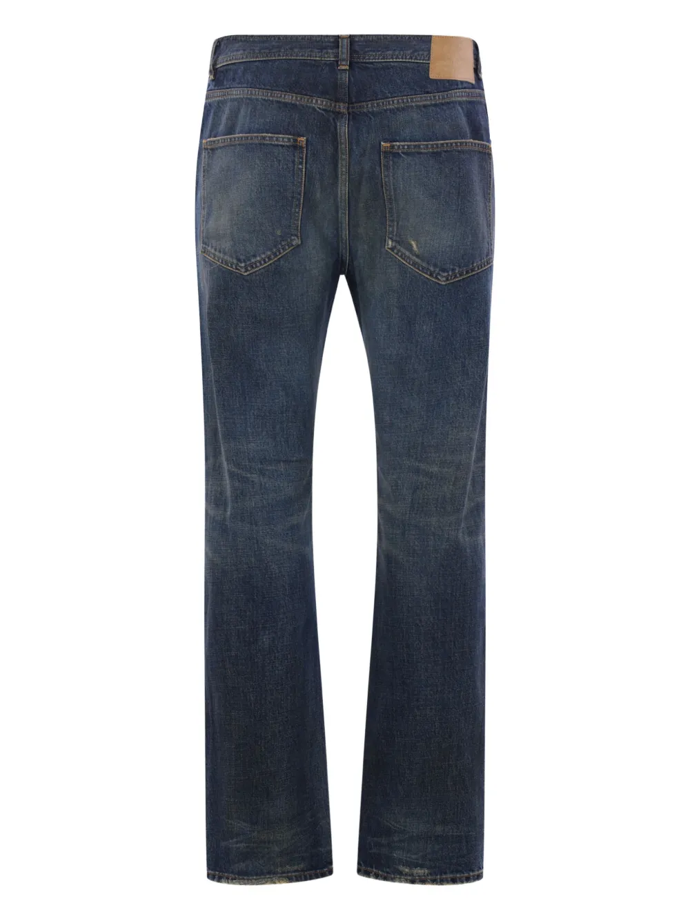 Enfants Riches Déprimés distressed logo-patch jeans - Blauw