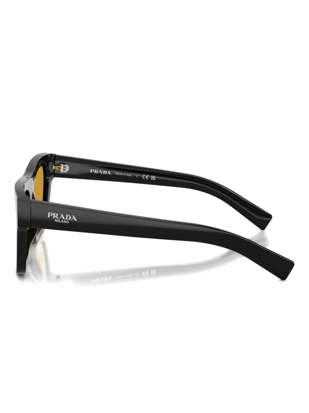 Prada 0pr C03s Rectangular Acetate Sunglasses In Black