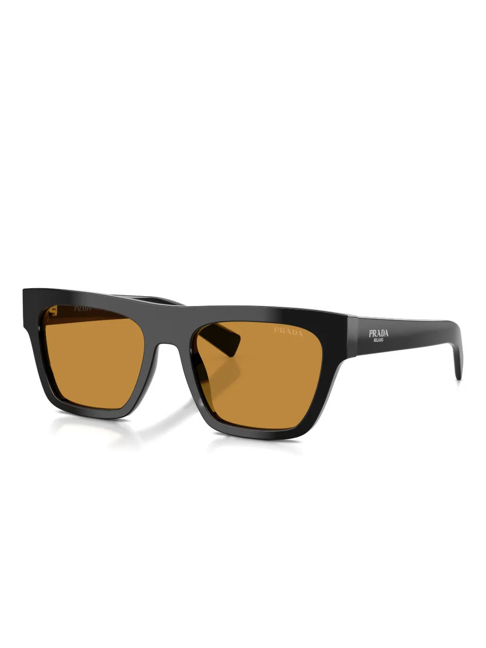 Prada 0pr C03s Rectangular Acetate Sunglasses In Black
