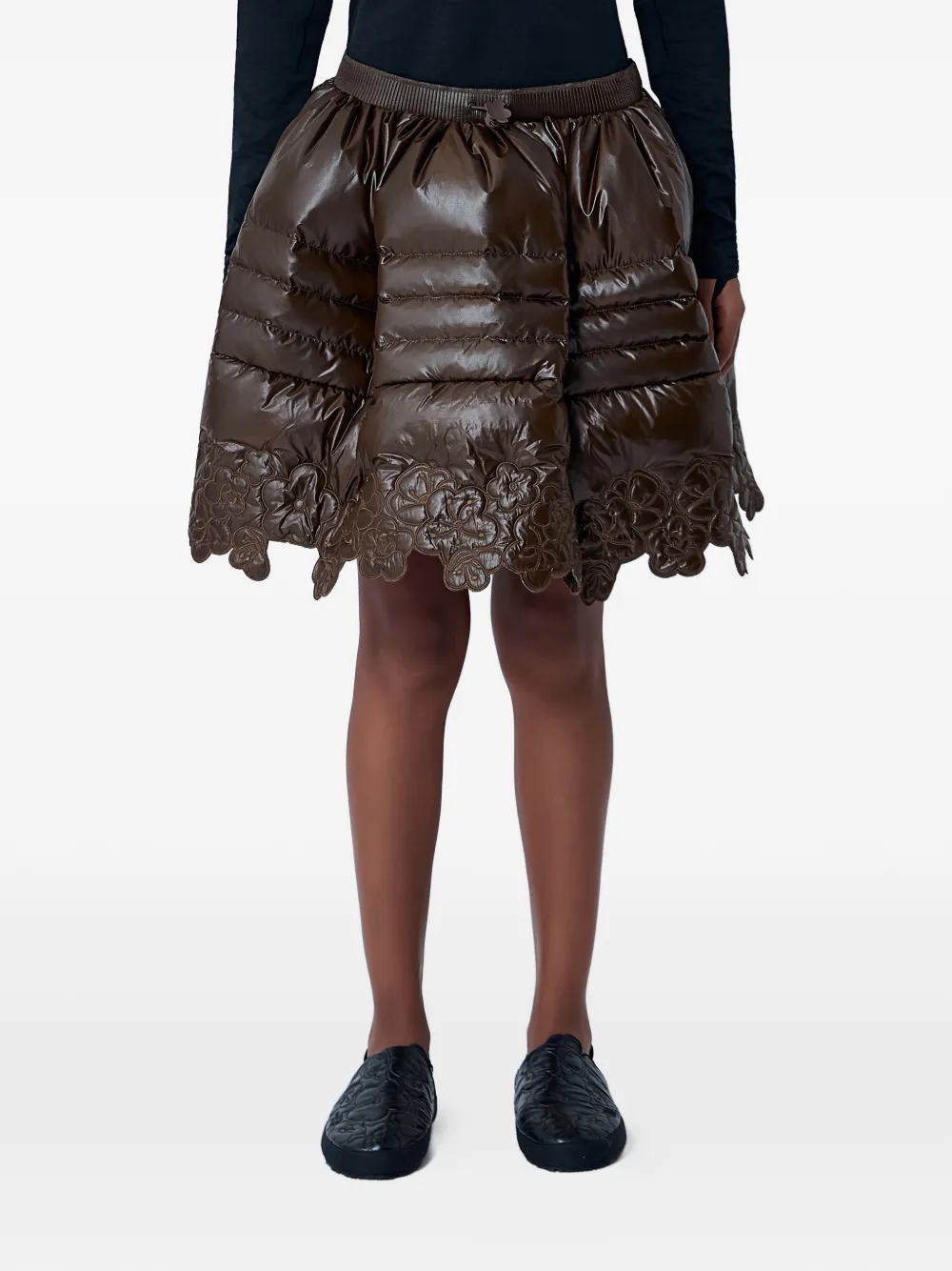 The North Face X Cecilie Bahnsen Elena Quilted Mini Skirt In Brown