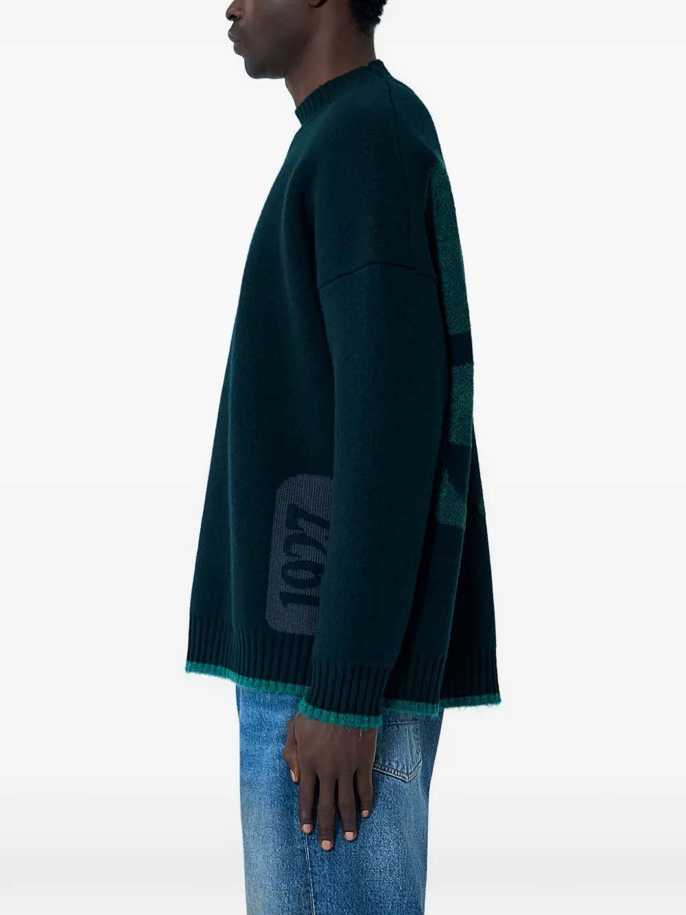 Lacoste Jacquard gebreide sweater - Groen