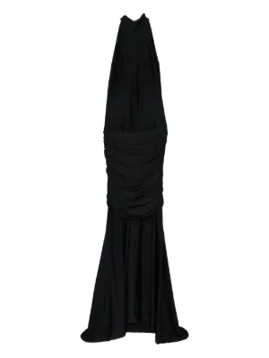 navy midi satin dress Lady Black Tie - Tamera Satin Maxi Dress - Navy