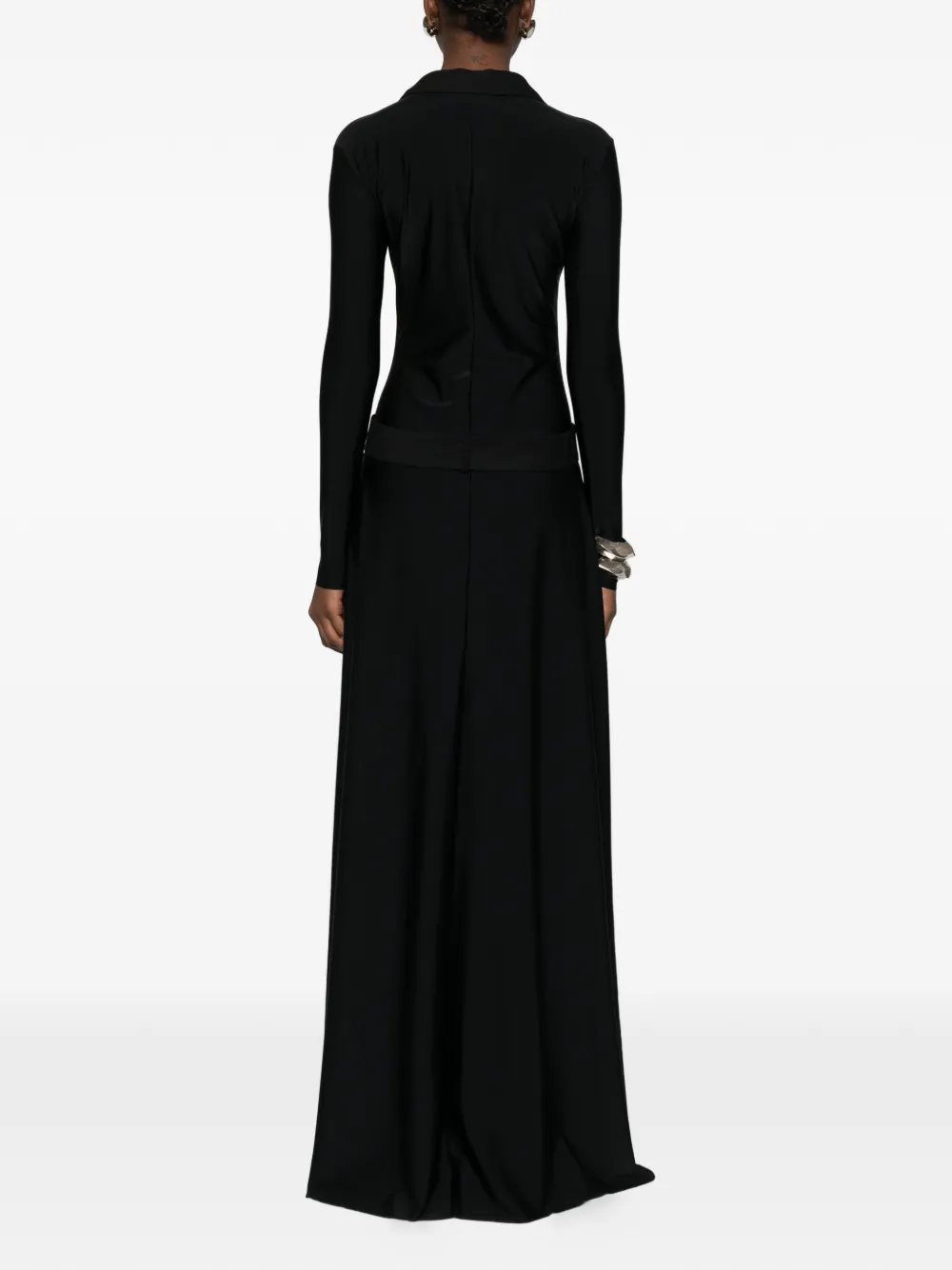 Medeea Lapels Maxi Dress In Black