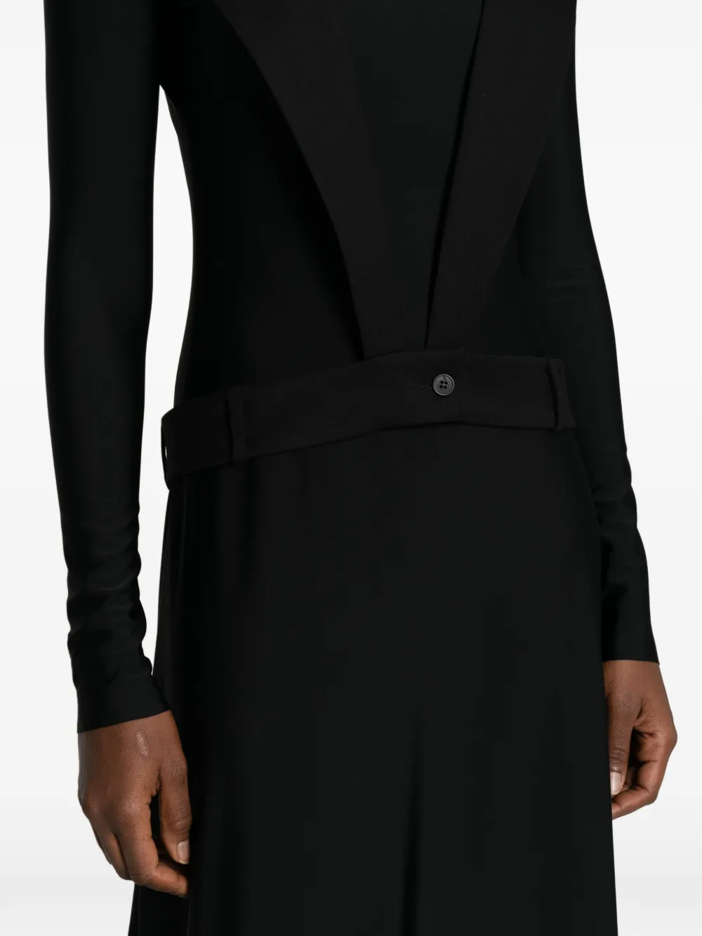 Medeea Lapels Maxi Dress In Black