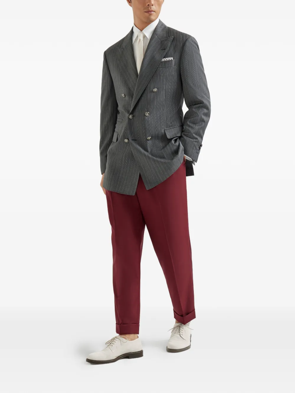 Brunello Cucinelli Suède derby schoenen Beige