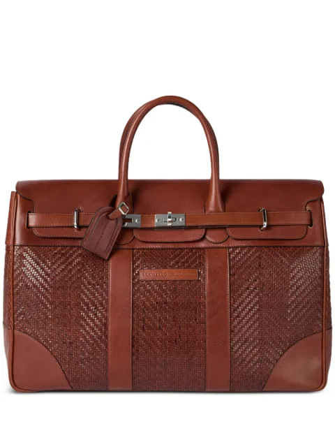 Brunello Cucinelli braided country luggage bag