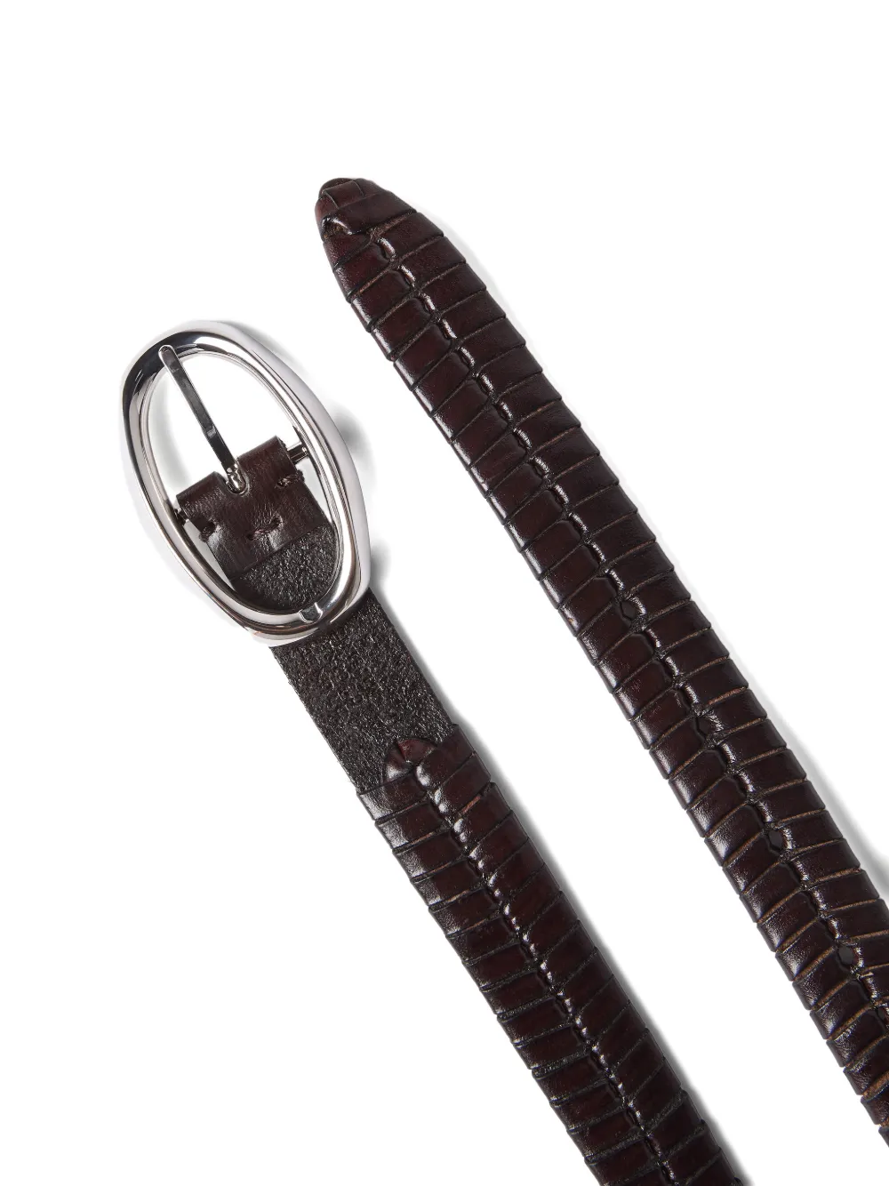 Brunello Cucinelli cinturón trenzado con hebilla ovalada | Image 2