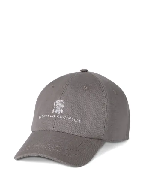 Brunello Cucinelli garment-dyed embroidered logo baseball cap