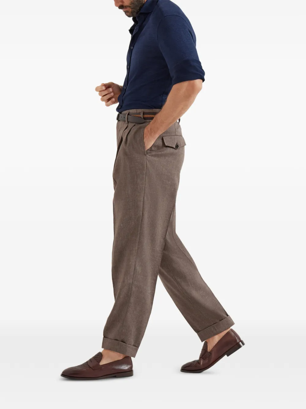 Brunello Cucinelli Plooibroek Bruin