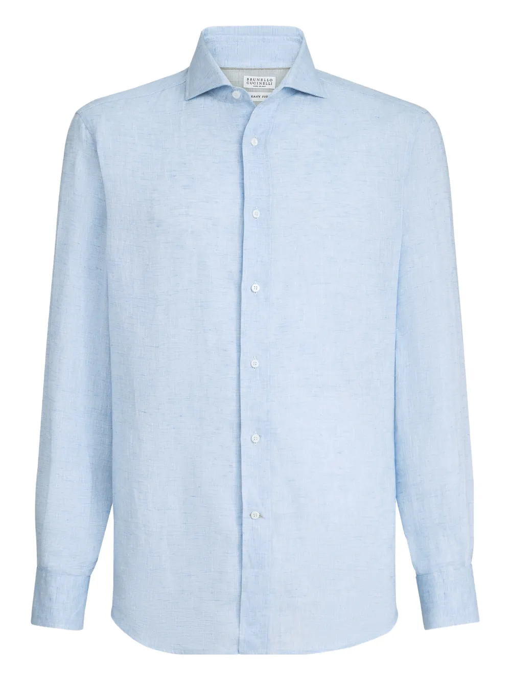 Brunello Cucinelli camisa con botones y cuello italiano | azul | Image 1
