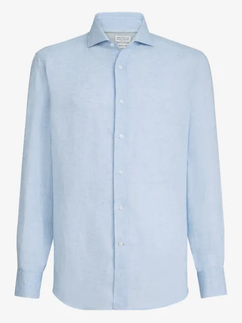 Brunello Cucinelli 스프레드 칼라 버튼 셔츠
