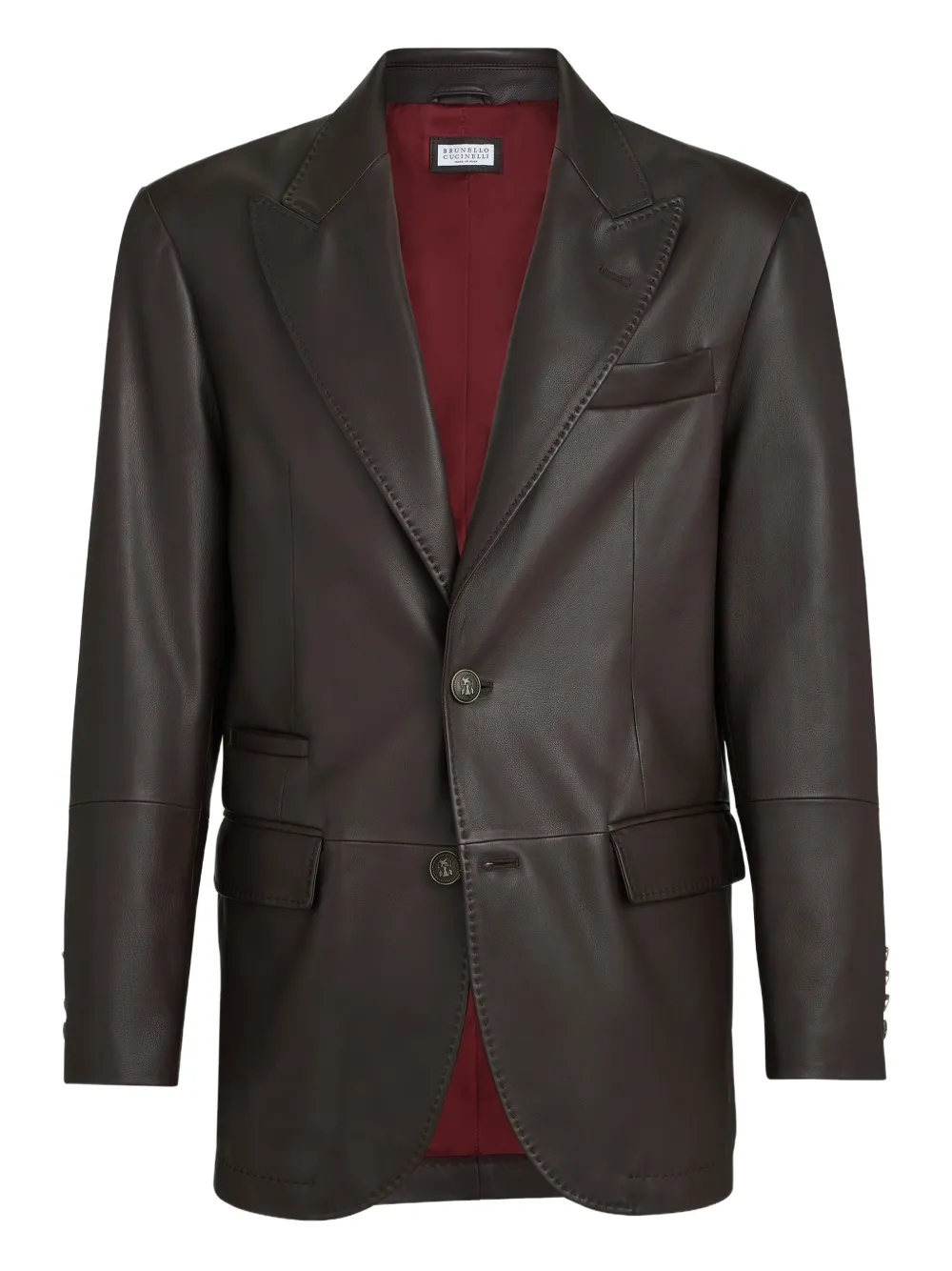 Brunello Cucinelli blazer con solapas de pico | marrón | Image 1