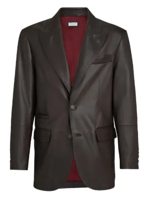 Brunello Cucinelli レザージャケット | ブラウン | FARFETCH JP