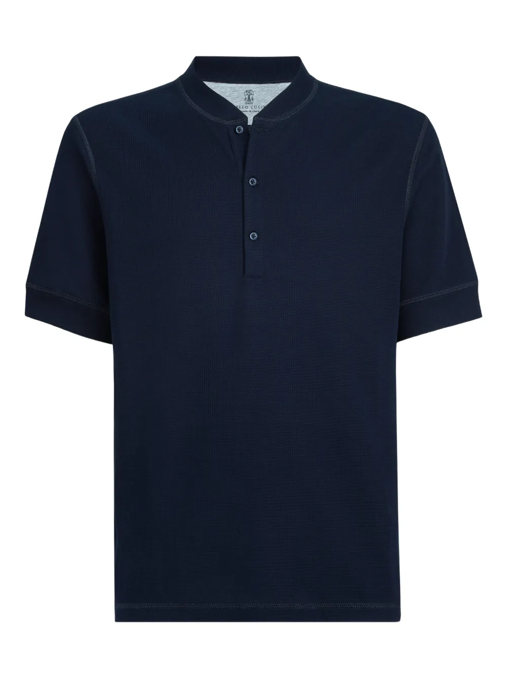 Brunello Cucinelli playera tipo polo con cuello henley | azul | Image 1