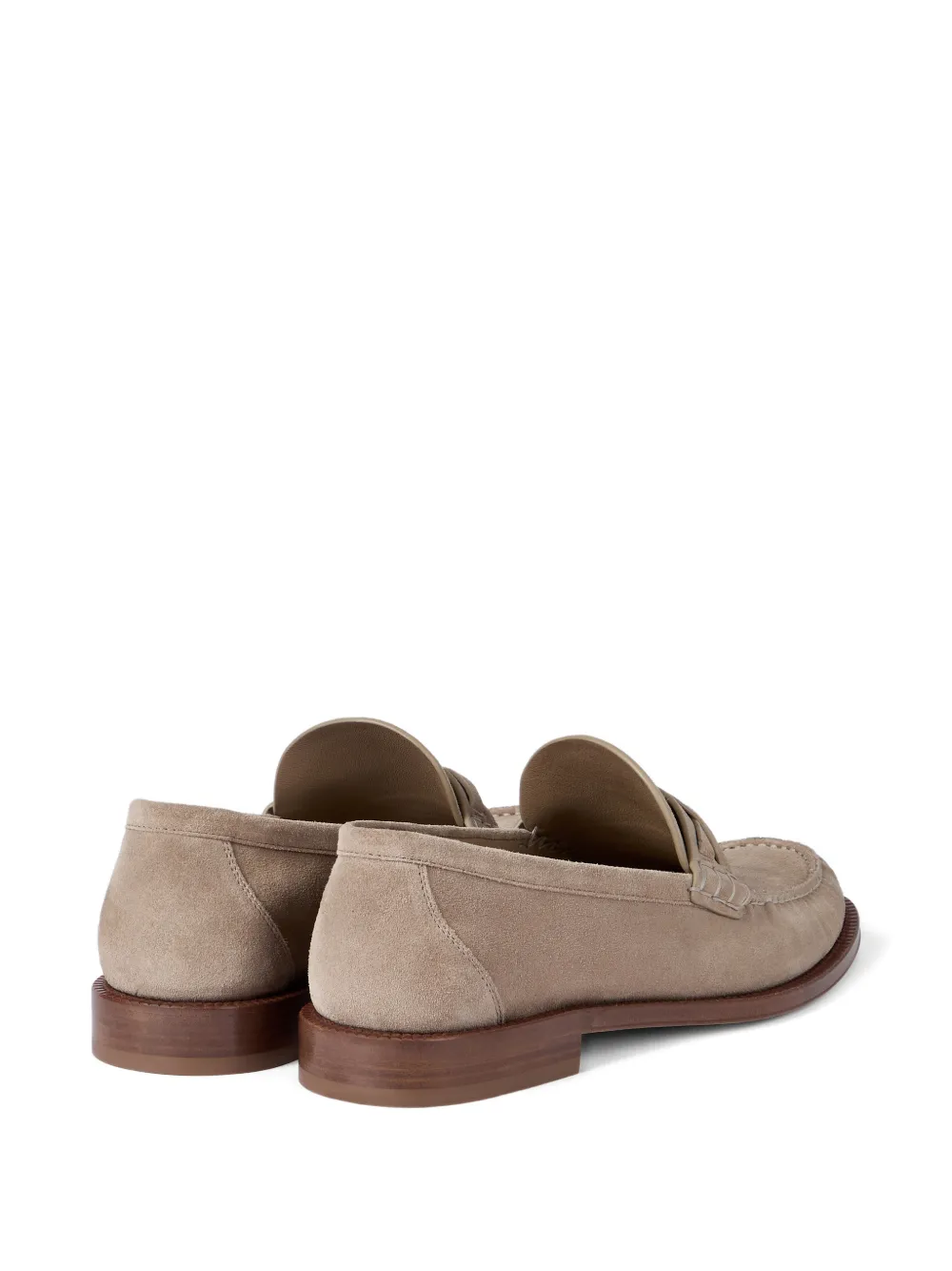 Brunello Cucinelli twisted suede loafers Beige