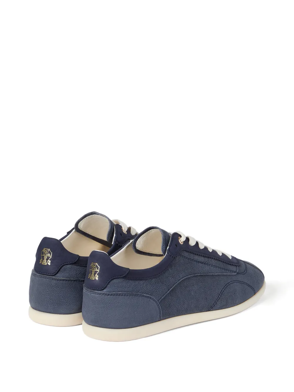 Brunello Cucinelli Getextureerde suède sneakers Blauw