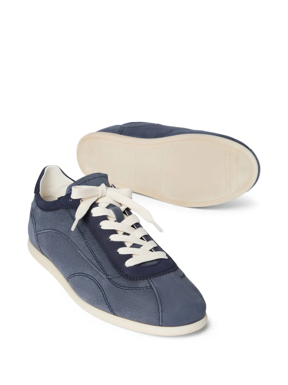 Brunello Cucinelli Getextureerde suède sneakers Blauw