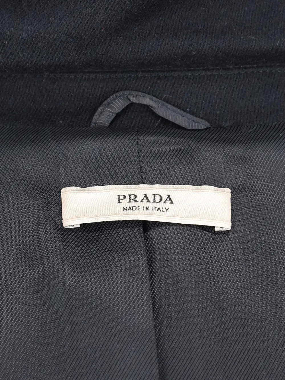 Prada Pre-Owned ruffled-trim double-breasted wool coat | Black | Image 1