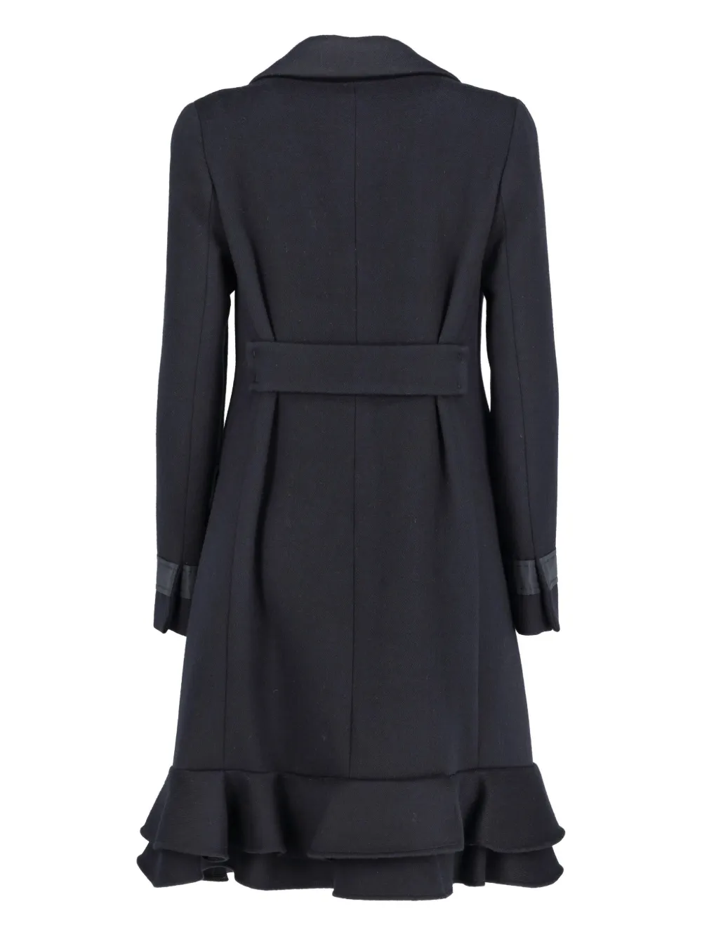 Prada Pre-Owned ruffled-trim double-breasted wool coat | Image 2