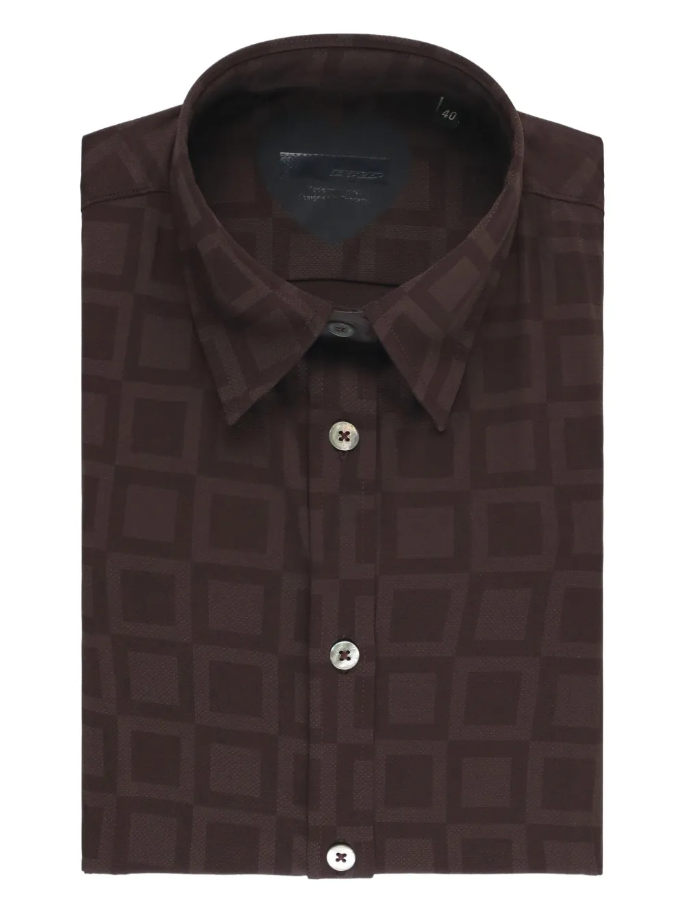 RRD square-pattern shirt - Marrone