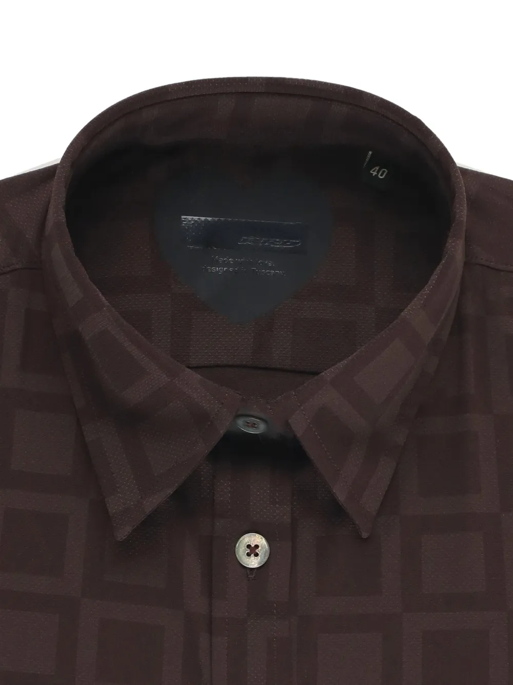 RRD Blouse met vierkant patroon - Bruin