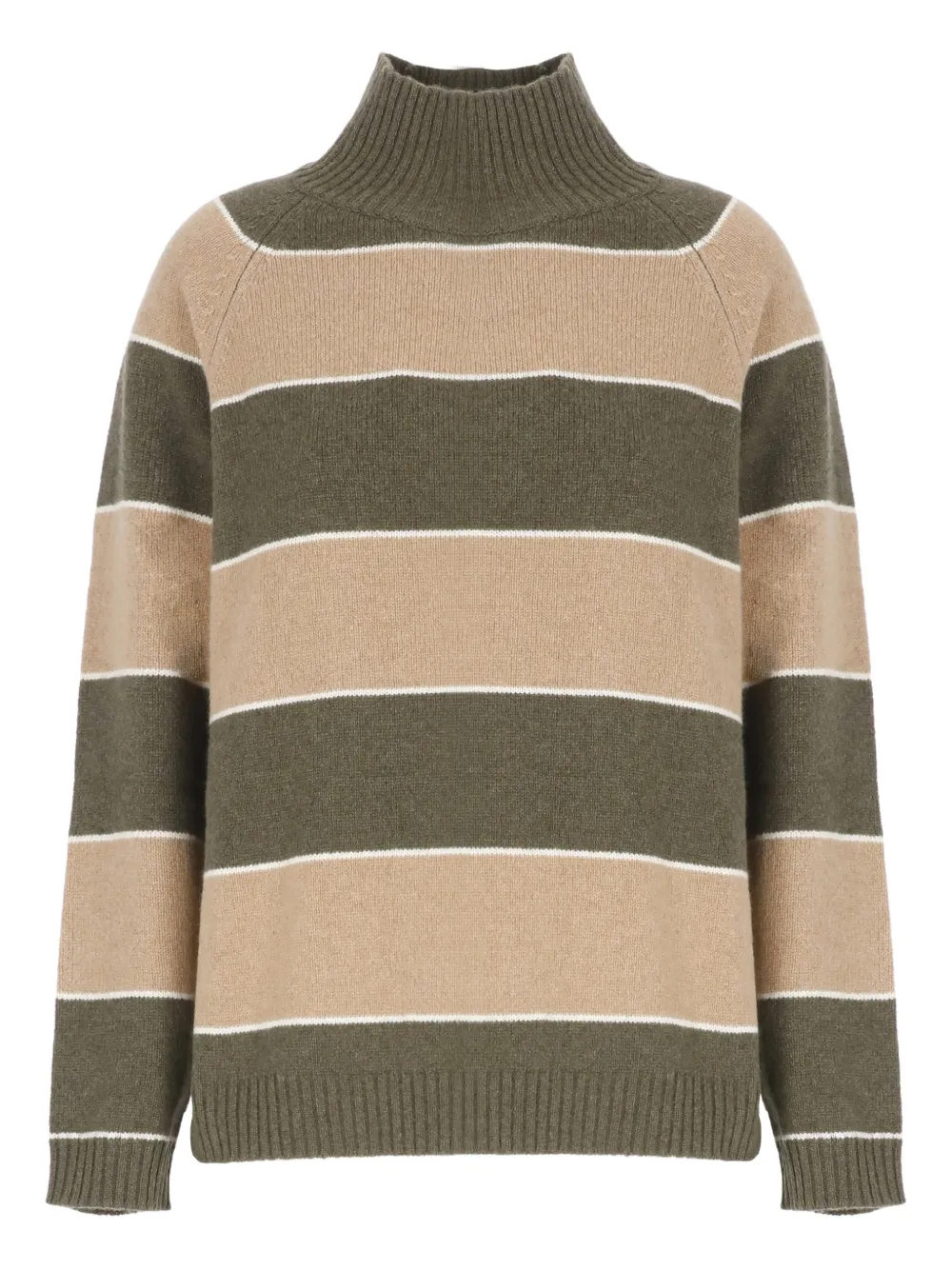 Kangra striped-pattern high-neck sweater - Verde