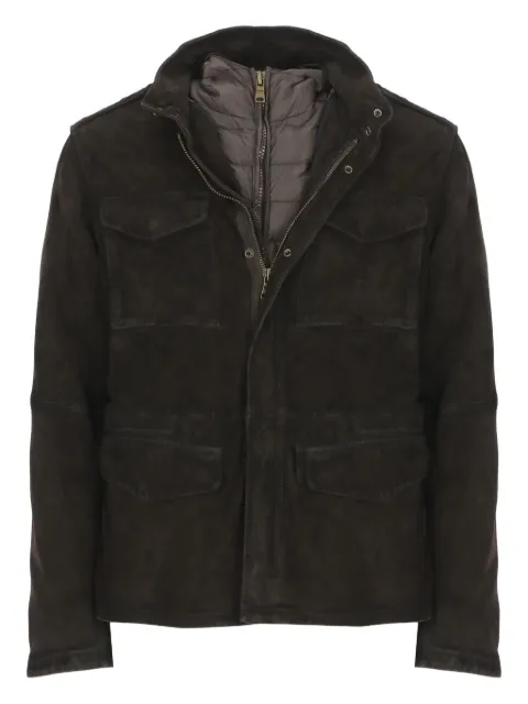 THE JACK LEATHERS snap-button pocket suede jacket