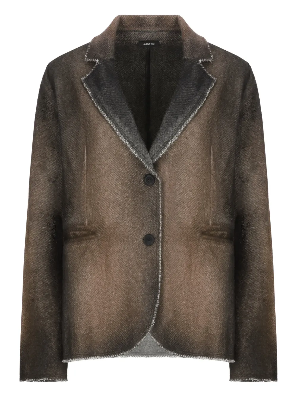 Avant Toi Lapel Raw-hem Blazer In Multi