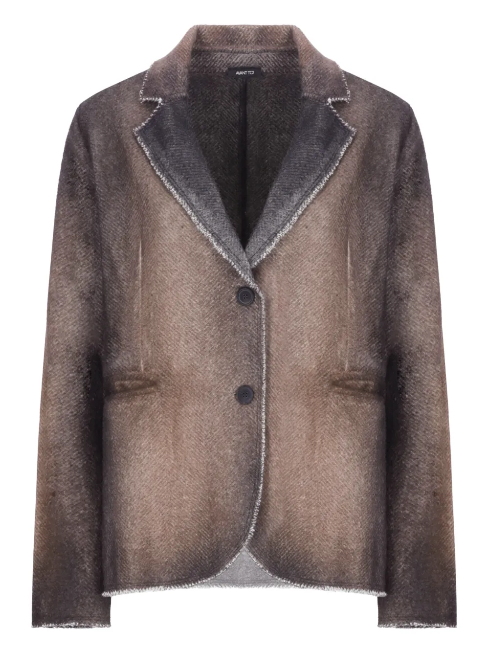 Avant Toi lapel raw-hem blazer | Brown | Image 1