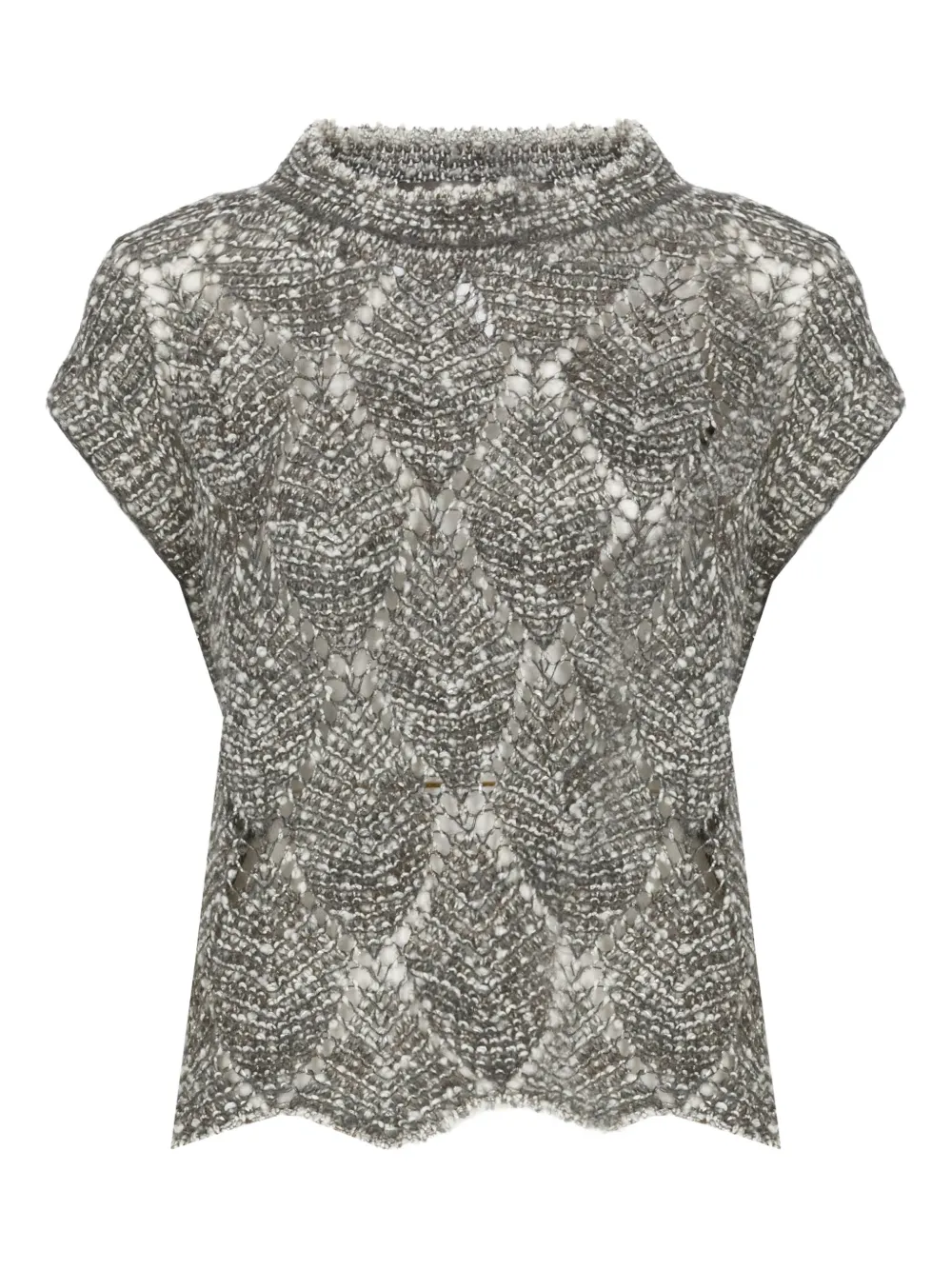 D Exterior Perforated-design Vest In Gray