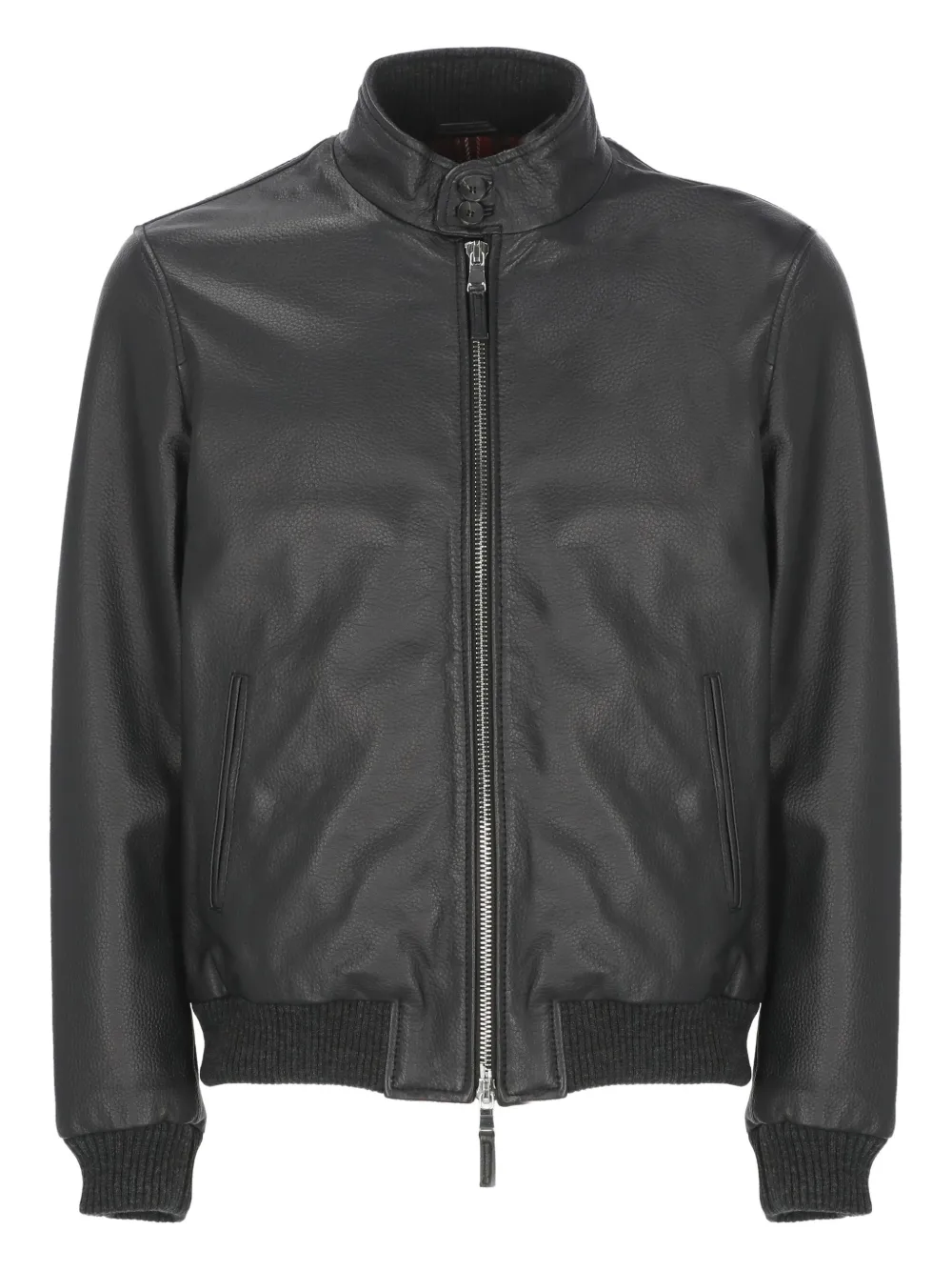 THE JACK LEATHERS stand-collar zip leather jacket - Nero
