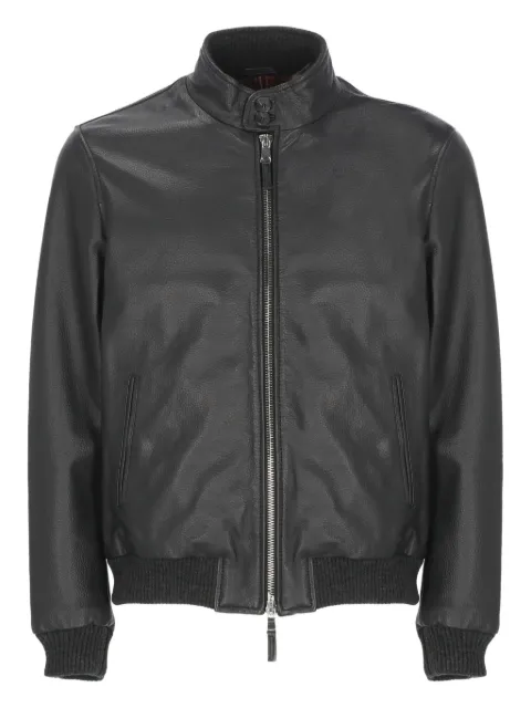 THE JACK LEATHERS stand-collar zip leather jacket