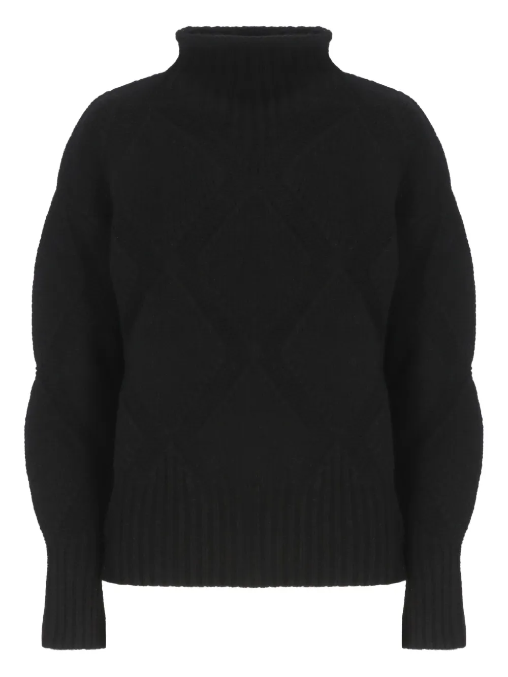 Kangra quilted roll-neck sweater - Nero