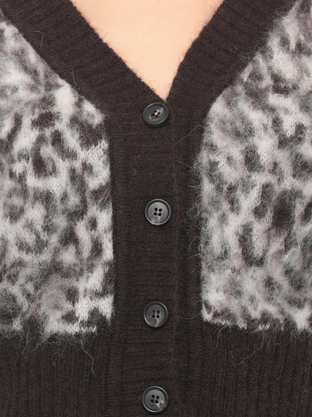 D Exterior Button-up Long-sleeve Cardigan In Gray