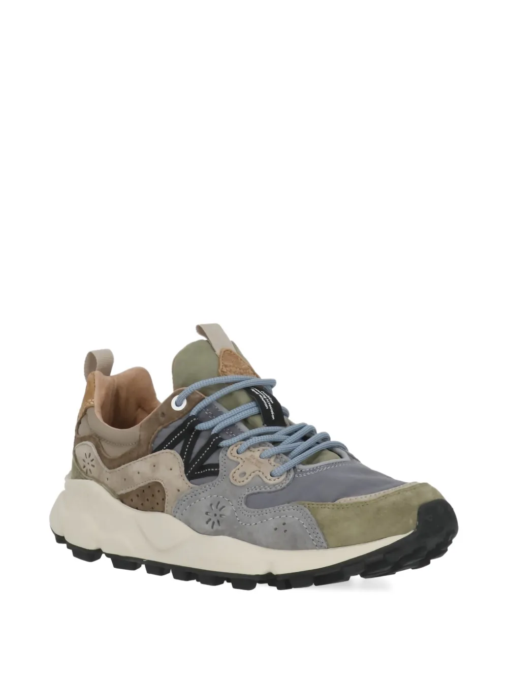 FLOWER MOUNTAIN Low-top sneakers met leren vlakken Grijs