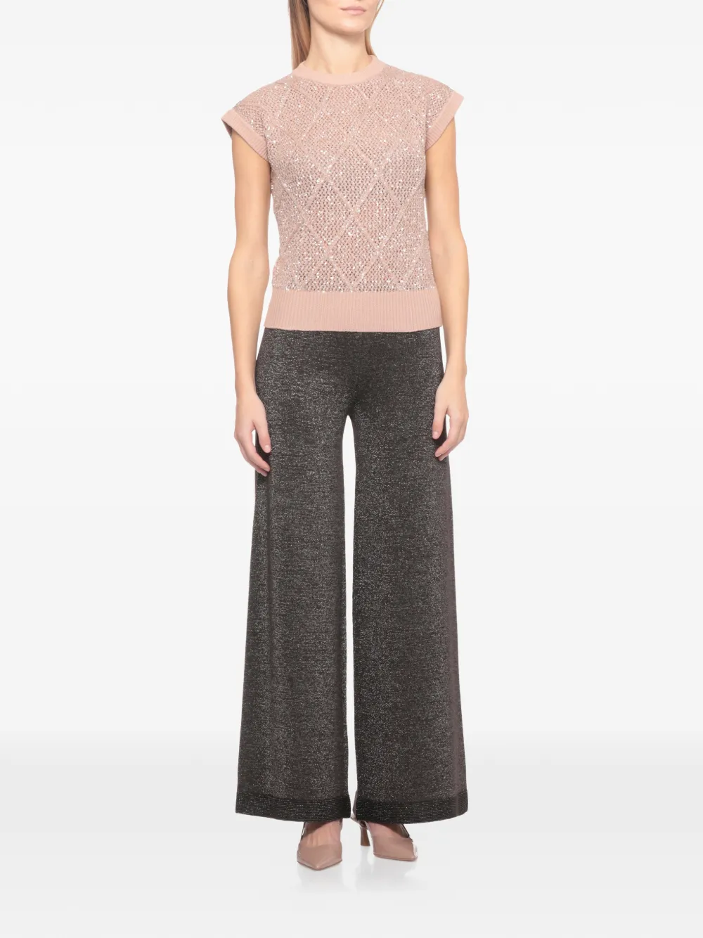 D Exterior Round-neck Vest In Neutral