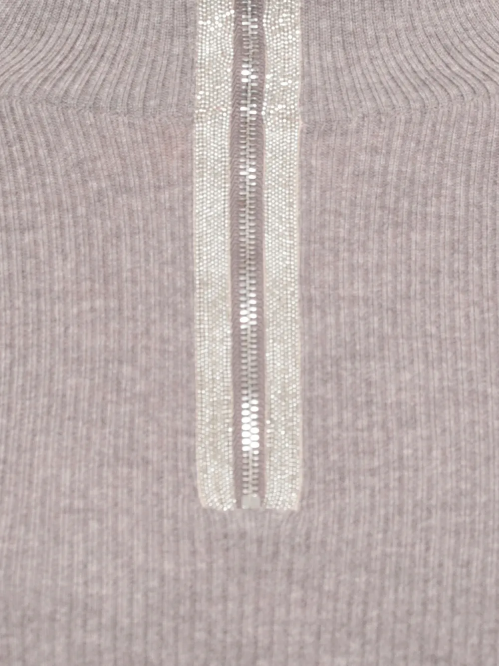 D Exterior Ribbed-knit Half-zip Sweater In Gray
