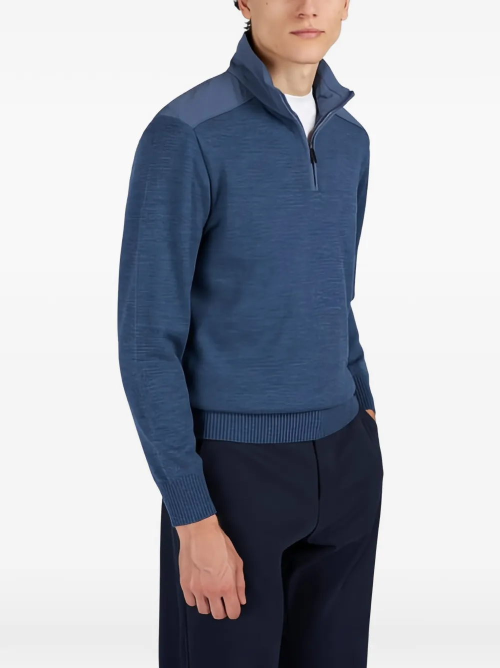 Paul & Shark half-zip detail sweater - Blauw