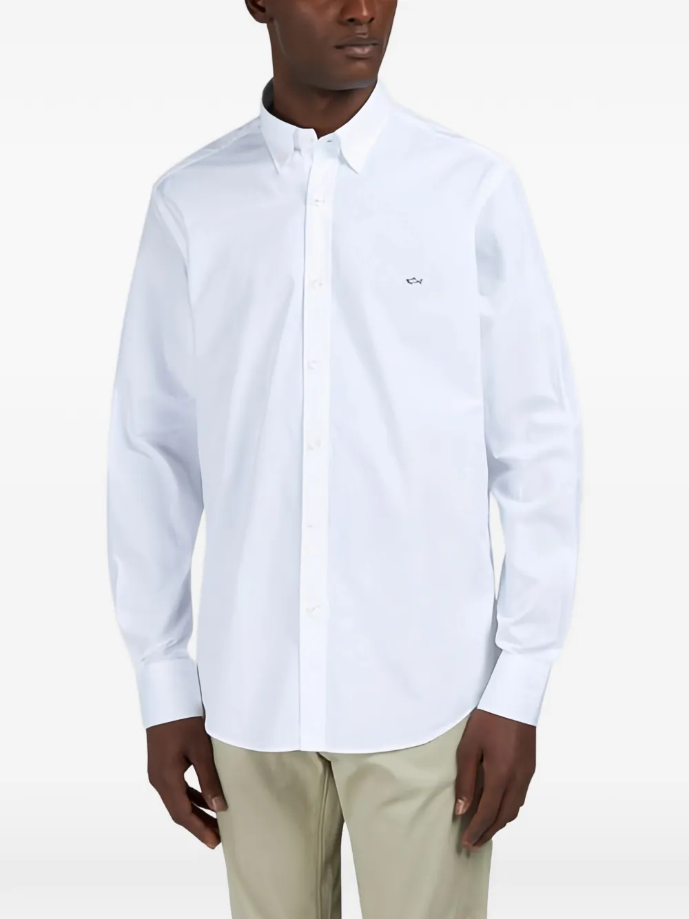 Paul & Shark shark embroidery cotton poplin shirt - Wit